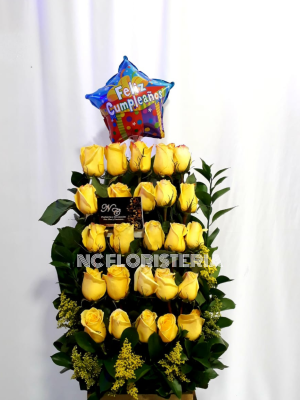 Arreglo en escala y tarjeta