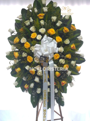 Corona fúnebre amarillo
