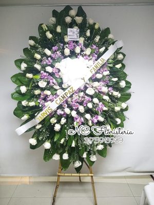 Corona fúnebre Rosas y orquídeas