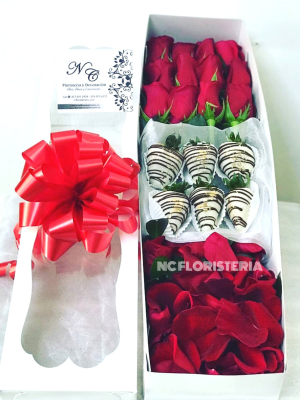 Rosas y Fresas achocolatadas