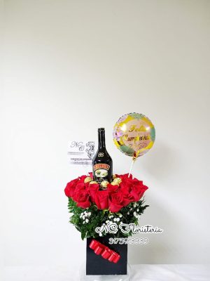 Rosas y Licor Para Cumpleaños