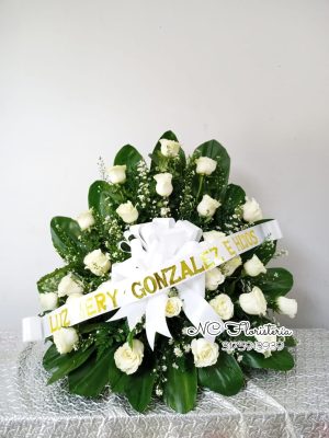 Fúnebre abanico blanco