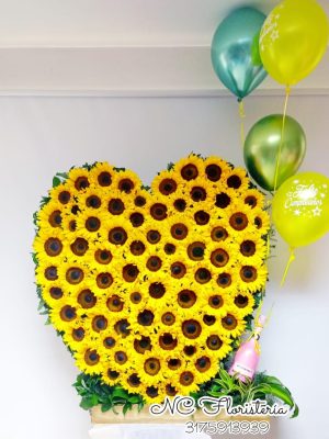 corazón especial girasoles