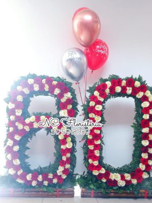 numero en rosas cumpleaños