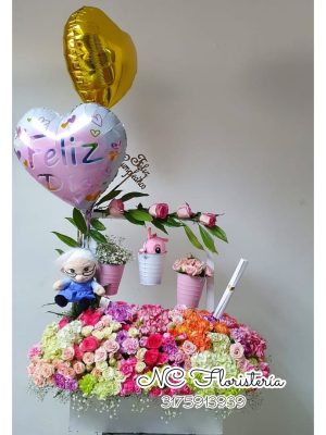 jardín  con variedad de flores