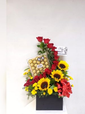 Lineal en rosas rojas