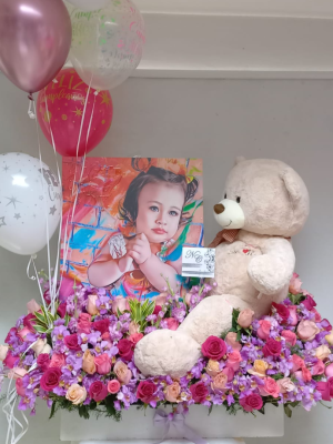 jardin especial en rosas y orquideas-arreglos para cumpleaños en cali