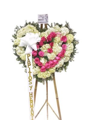 Corazón en hortensias -fúnebres en Cali