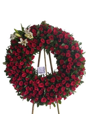 Funebre grande en rosas rojas - funebres en cali