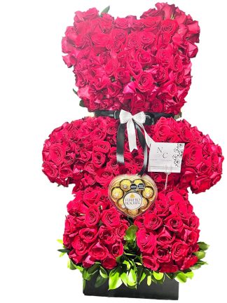 Oso en rosas - floristerías en cali